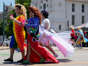 Drag queens walk to their spot in the parade lineup before the Memphis Pride Parade on Saturday, June 4, 2022, on Beale Street. The parade returns in-person this year for the first time since 2019.