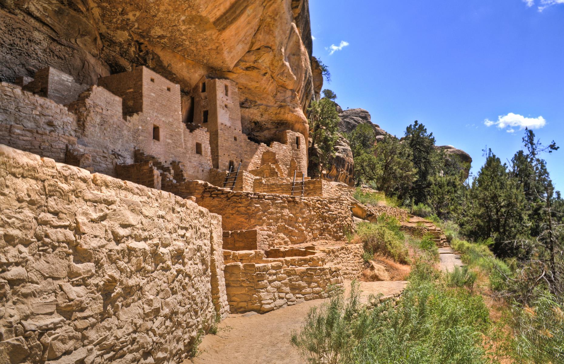 <p>You could be forgiven for mistaking these intricate rooms, carved into the cliffside in <a href="https://www.nps.gov/meve/index.htm">Mesa Verde National Park</a>, for a modern art installation. The Ancestral Puebloan ruin is actually believed to have been built between 1190 and 1260 and is North America’s largest known cliff dwelling. You can <a href="https://www.nps.gov/meve/planyourvisit/tour_tickets.htm">tour the structure</a>, made up of 150 rooms and underground chambers, with a park ranger.</p>  <p><strong><a href="https://www.loveexploring.com/galleries/87937/incredible-ancient-ruins-in-the-usa-you-probably-didnt-know-existed?page=1">Discover more ancient ruins in the USA here</a></strong></p>