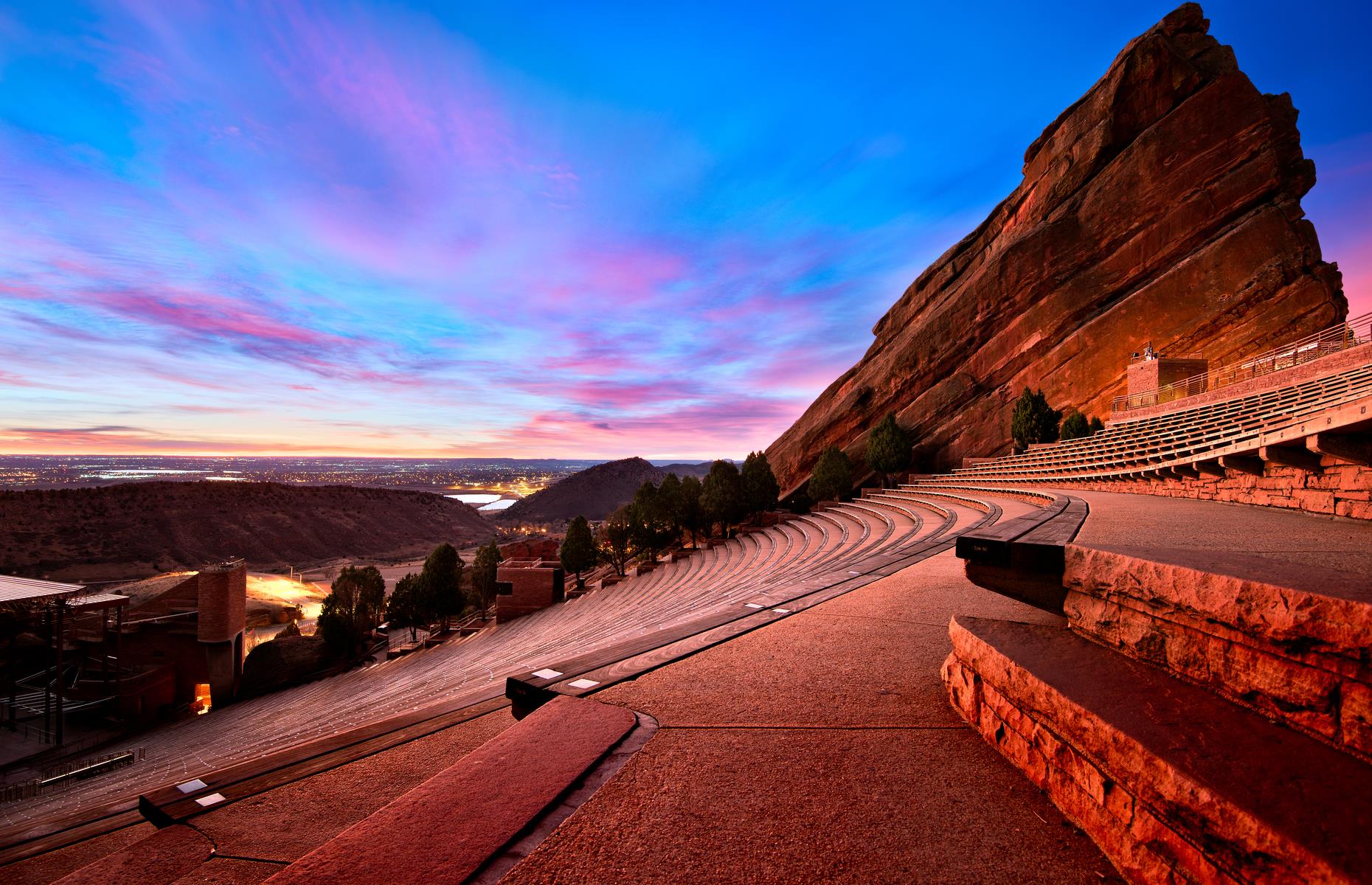 <p>It doesn’t really matter what gig you see at the <a href="https://www.redrocksonline.com/">Red Rocks Amphitheater</a>, tucked between two sandstone monoliths a little outside Denver. In a setting like this, with views of alpine valleys and mountains, it’s guaranteed to be spectacular. Unsurprisingly, though, it does attract some huge names, with U2 and The Beatles among those who have played in this acoustically perfect wonder.</p>