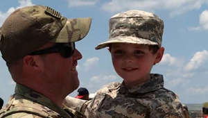 The best father's day gift for a soldier is a welcome home smile