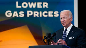 President Joe Biden speaks about gas prices on June 22. AP Photo/Evan Vucci