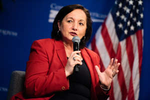 Buta Biberaj, then the commonwealth’s attorney-elect for Loudoun County, speaks at an event at the Center for American Progress in 2019.