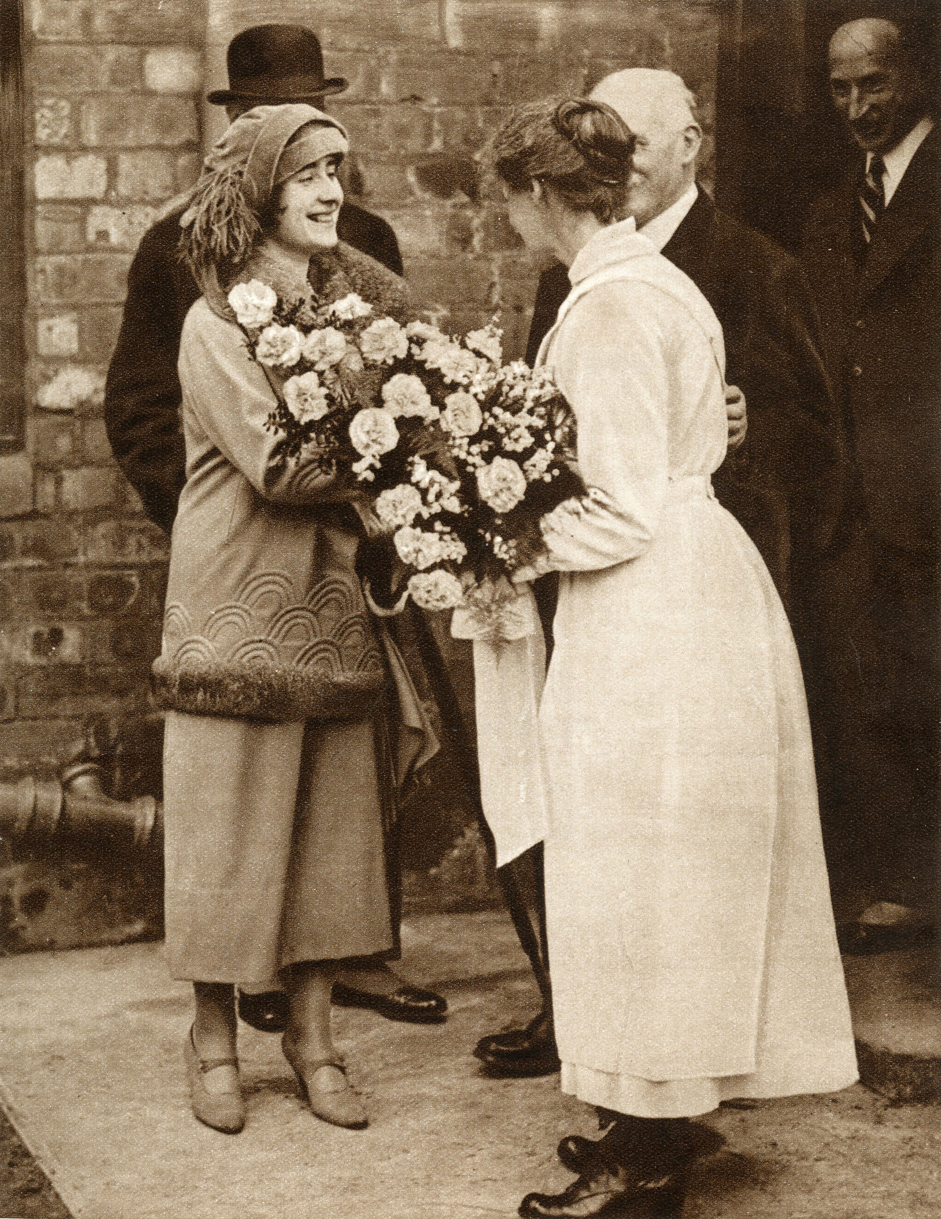 <p>A few years later, Lady Elizabeth Bowes-Lyon, later Queen Elizabeth the Queen Mother, was presented with a bouquet of flowers during a 1923 visit to the Mcvitie & Price Factory in Edinburgh, Scotland. The company was tasked with making her wedding cake for her forthcoming marriage to Albert, Duke of York (later King George VI).</p>