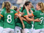 Niamh Fahey of Republic of Ireland celebrates with team mates including Amber Barrett, right, after scoring their side's second goal during the FIFA Women's World Cup 2023 Qualifier match between Georgia and Republic of Ireland at Tengiz Burjanadze Stadium in Gori, Georgia. Pic: Stephen McCarthy/Sportsfile