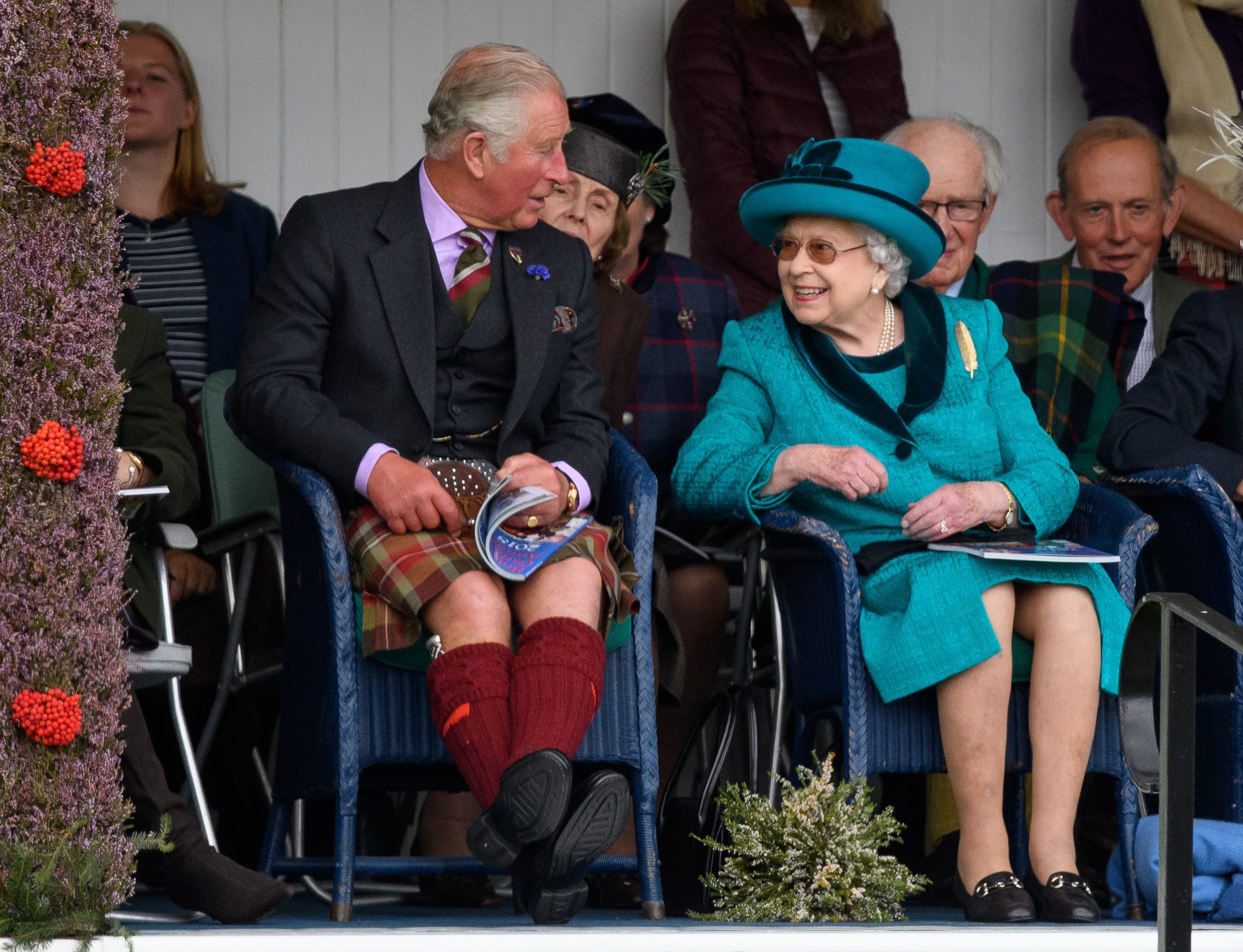 <p>Prince Charles joined his mother, Queen Elizabeth II, at the Braemar Highland Gathering in Scotland on Sept. 1, 2018.</p>