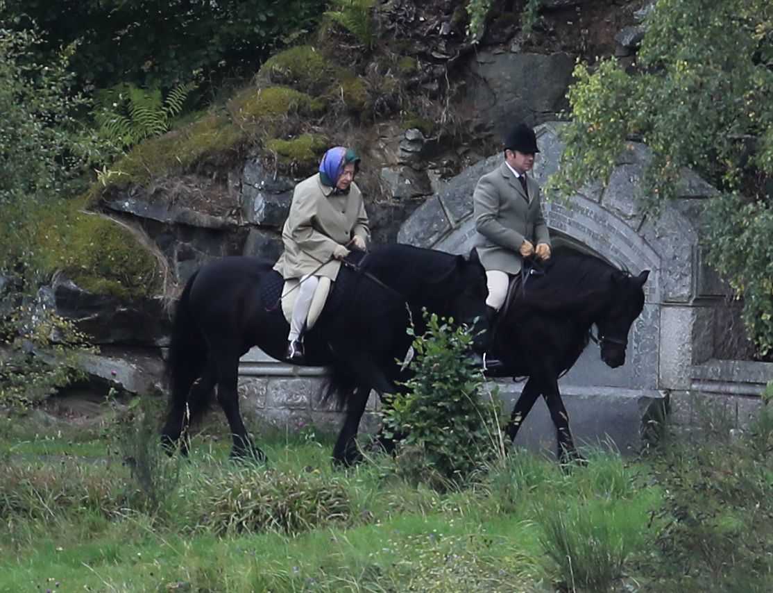 <p>Even into her 90s, Queen Elizabeth II has remained an avid equestrian. The monarch -- who started taking riding lessons when she was 3 -- is seen on her horse alongside a groom on her Balmoral Estate in Scotland on Sept. 8, 2017. She's previously joked that she doesn't wear protective headgear because she doesn't like to muss her hair. These days, she also stays in when it's raining. "I'm rather a fair-weather rider now. I don't like getting cold and wet," she told an aide as seen on an ITV documentary.</p>