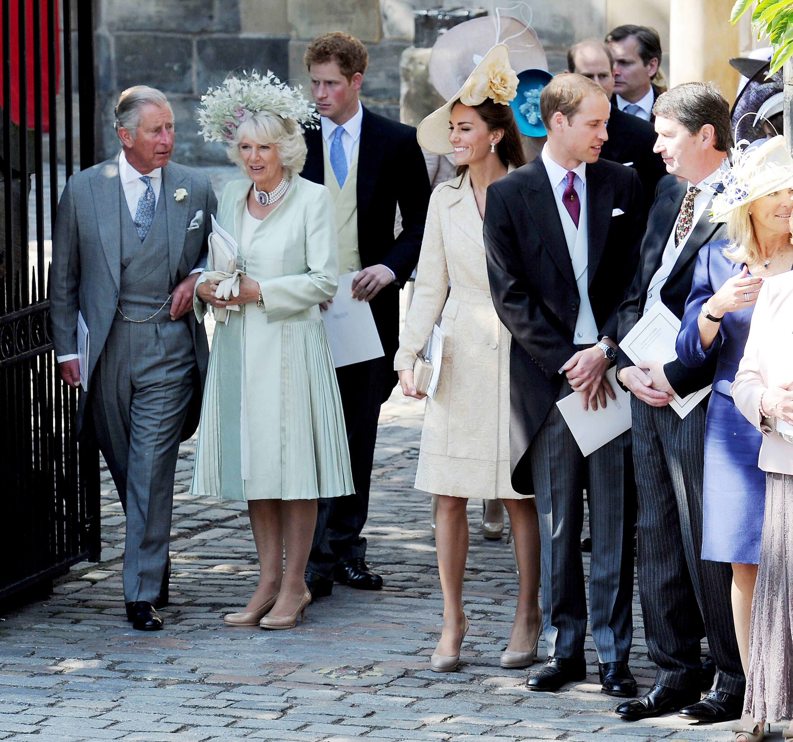 <p>More family! Prince Charles, Duchess Camilla, <a href="https://www.wonderwall.com/celebrity/profiles/overview/prince-harry-481.article">Prince Harry</a>, <a href="https://www.wonderwall.com/celebrity/profiles/overview/duchess-kate-1356.article">Duchess Kate</a>, <a href="https://www.wonderwall.com/celebrity/profiles/overview/prince-william-482.article">Prince William</a> and Vice Admiral Timothy Laurence attended the royal wedding of Zara Phillips and Mike Tindall at Canongate Kirk on the Royal Mile in Edinburgh, Scotland, on July 30, 2011.</p>