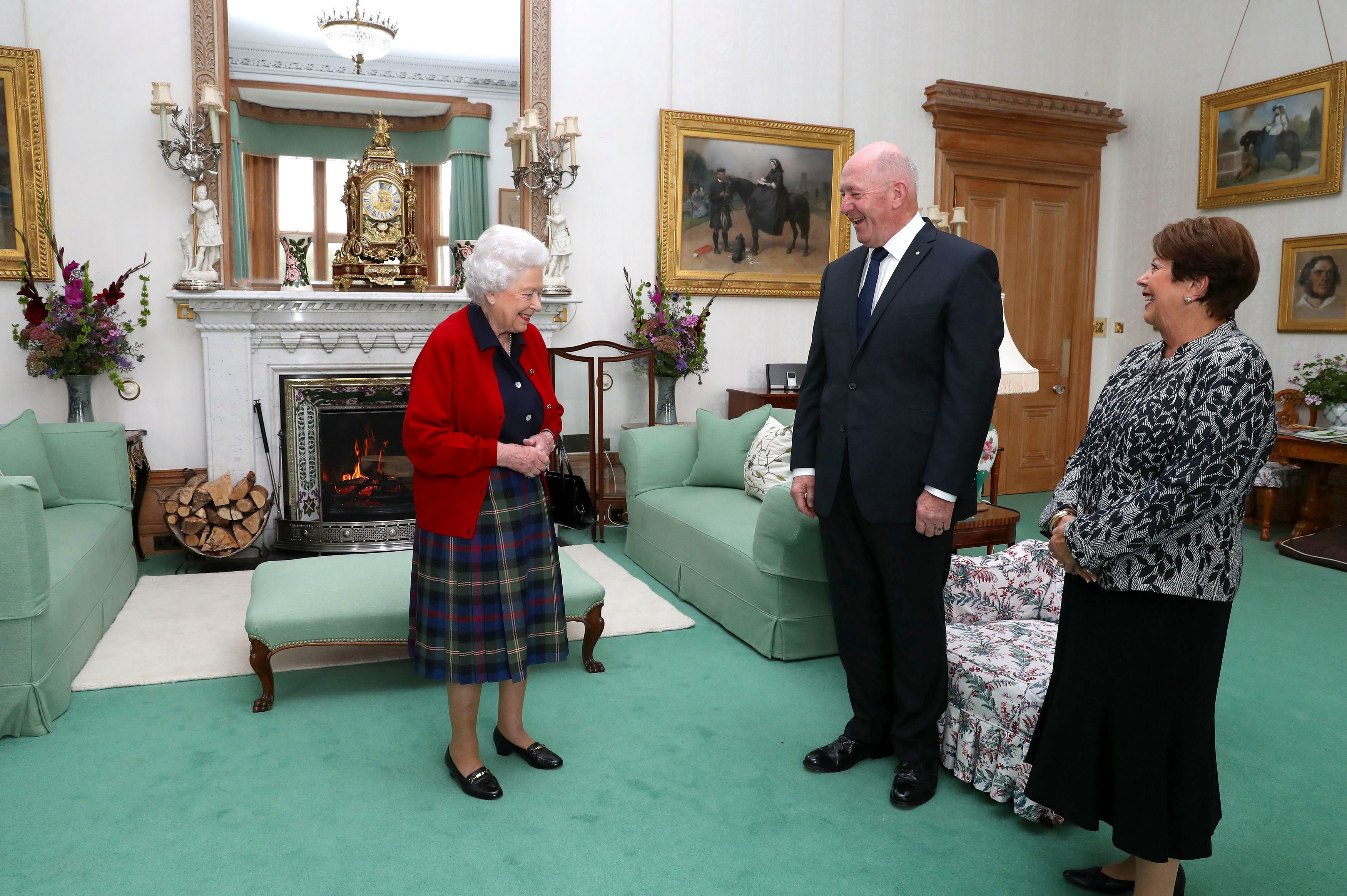 <p>Ever wonder what Balmoral Castle looks like on the inside? Royal watchers got a peek when Australian Governor-General Sir Peter Cosgrove and wife Lady Cosgrove met with Queen Elizabeth II during a private audience in the drawing room on Sept. 21, 2007.</p>