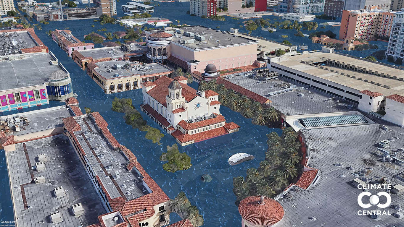 Slide 29 de 46: Rosemary Square é um conhecido shopping center na Flórida. Foto: Clima Central