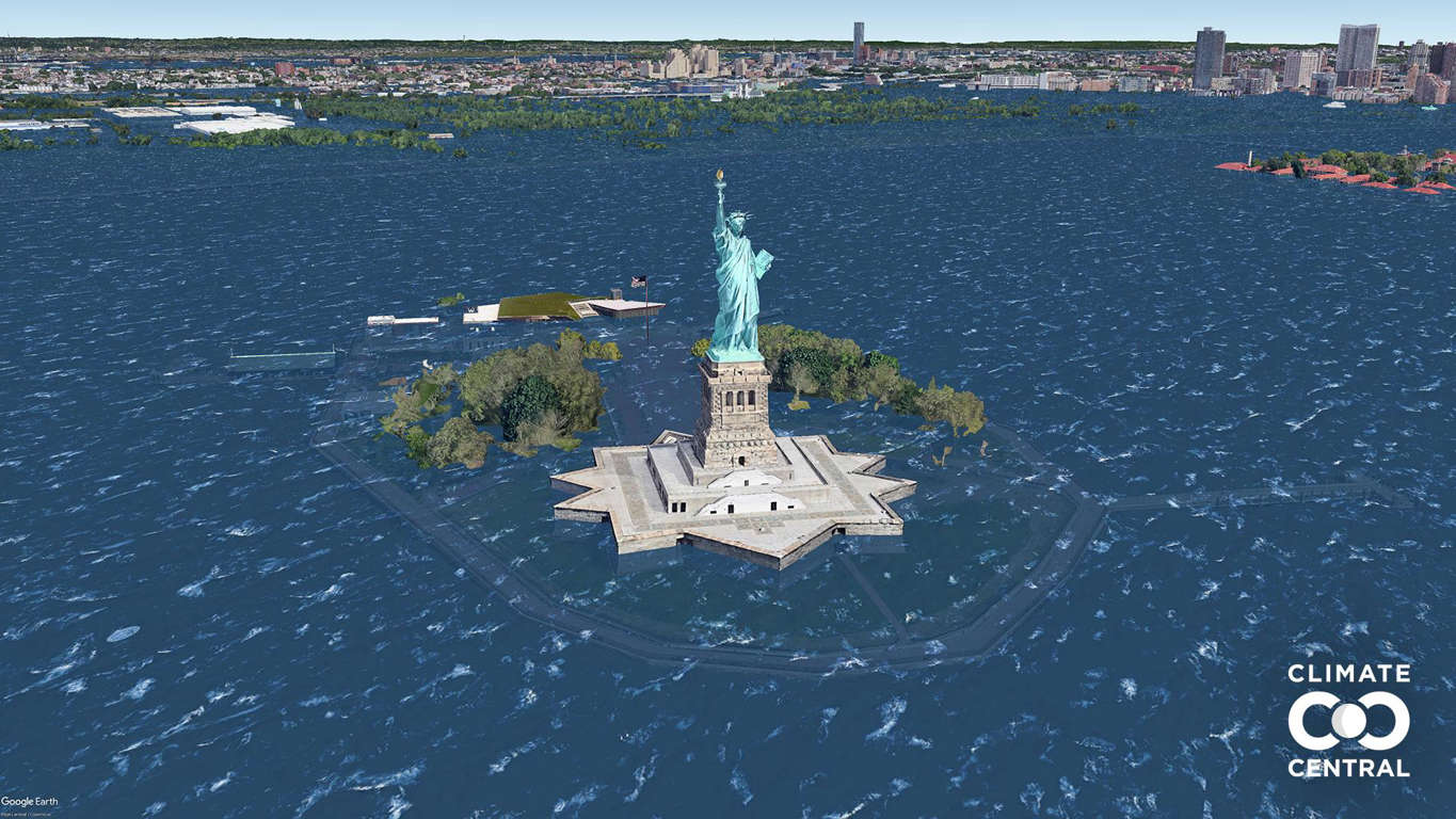 Slide 37 de 46: Assim veremos este ícone de Nova York e monumento mais famoso dos Estados Unidos. Foto: Clima Central