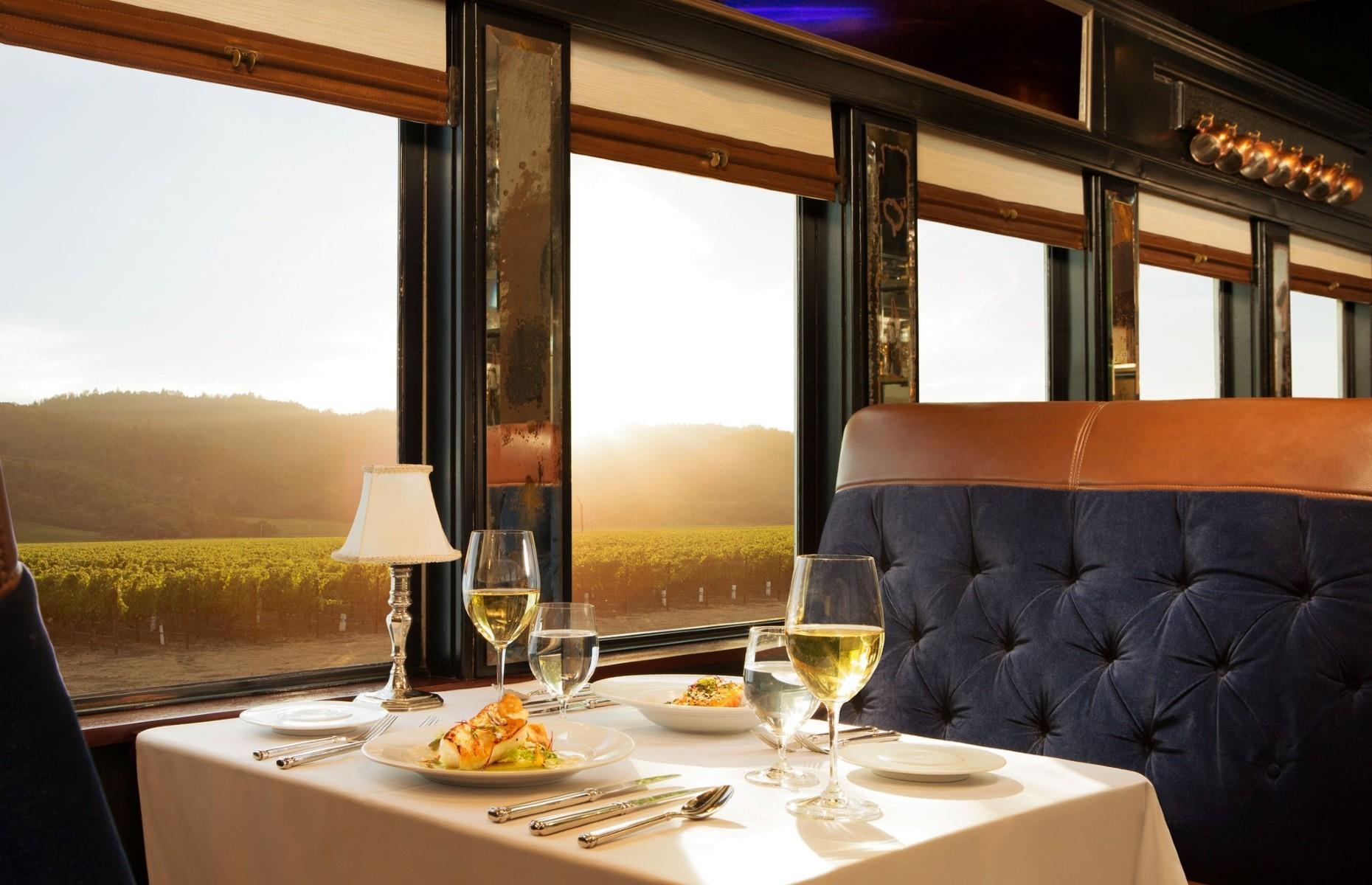 <p>Love wine? Love train travel? Then you’ll really love the <a href="https://www.winetrain.com/">Napa Valley Wine Train</a>, a luxurious journey between downtown Napa to St Helena. The train’s vintage carriages have been sensitively restored to evoke the glamour of vintage train travel, with velvet seats, mahogany paneling and brass, while the landscapes you’ll glide past are nothing short of spectacular. There are a range of packages to choose from, from half-day tours with tastings to onboard dining experiences and special events. </p>