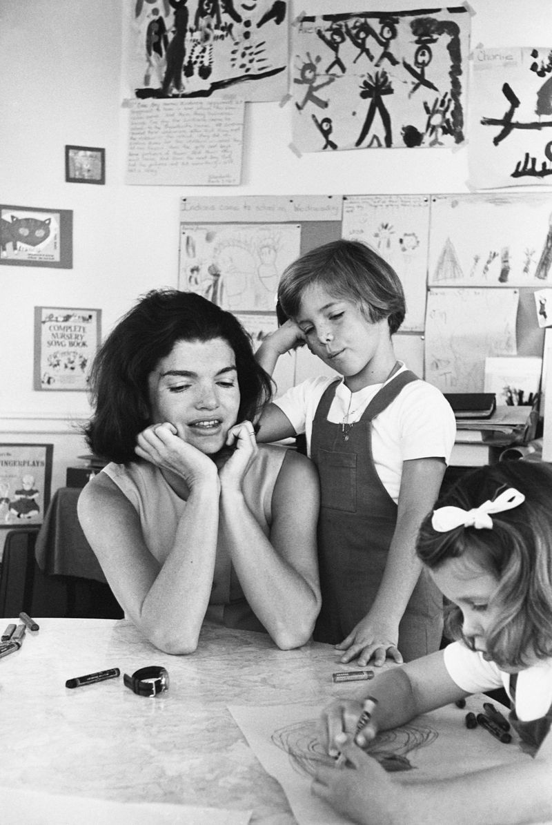 <p>                     Jackie was extremely invested in keeping her children away from the press and, given that it had become impossible for her eldest to travel in the city without a trail of photographers, Jackie decided to open a school on the third floor of the White House. Jackie invited other kids to join, and eventually her third floor was transformed into a legitimate kindergarten classroom with qualified, professional teachers, ten students, and even a couple of animals.                   </p>