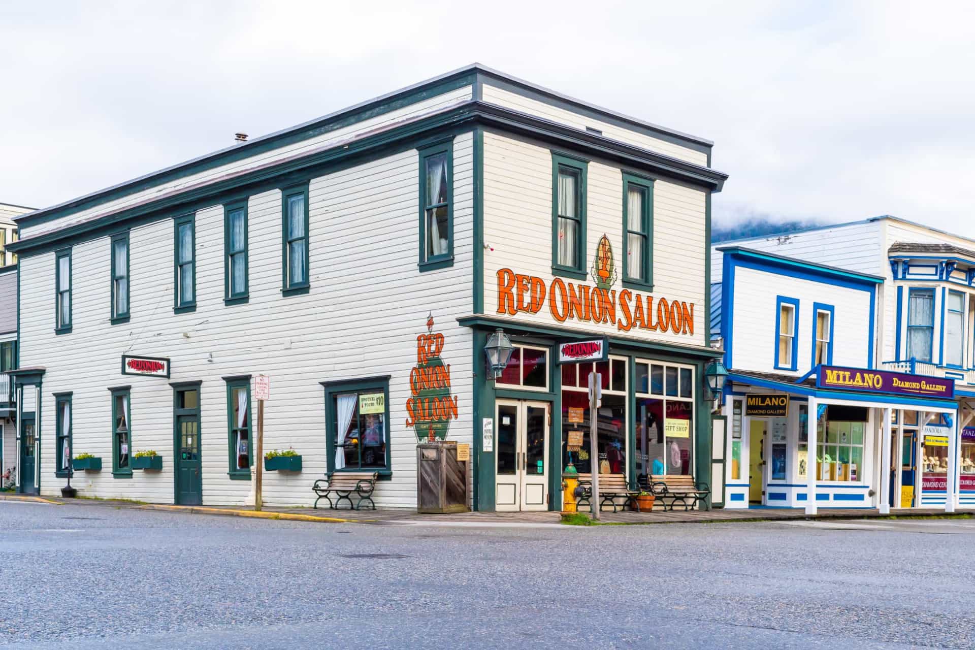 <p>You can now pop into the Red Onion Saloon in Skagway for some food, but back in 1897 the saloon also worked as a dance hall and brothel. The Saloon is said to be haunted by Lydia—one of the sex workers. </p>