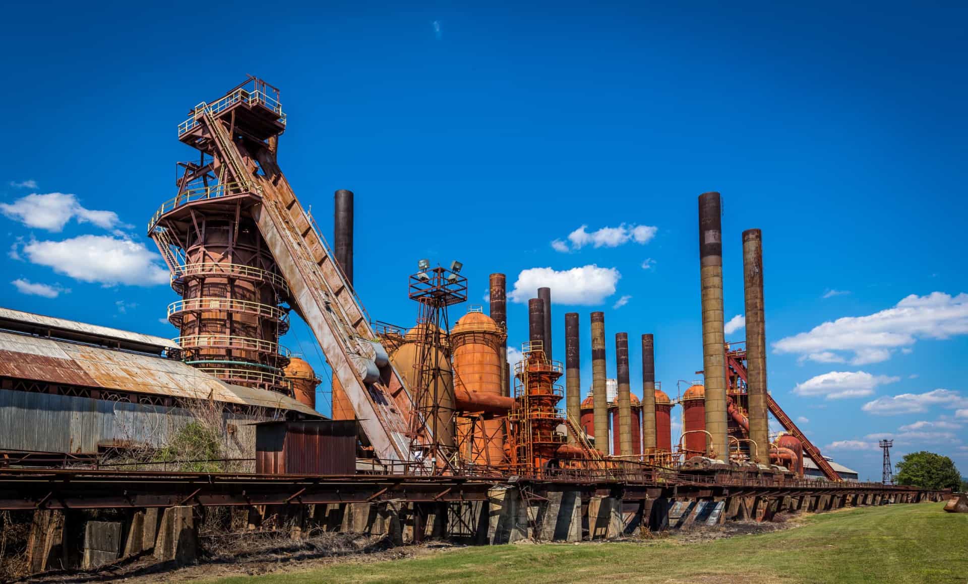 <p>Sloss Furnaces in Birmingham produced steel from the 1880s until the 1970s. Legend has it that a foreman named James "Slag" Wormwood was responsible for the death of 47 workers. Slag eventually fell (or was pushed?) into the largest furnace and died. Over 100 reports of paranormal activity have been made ever since. </p>
