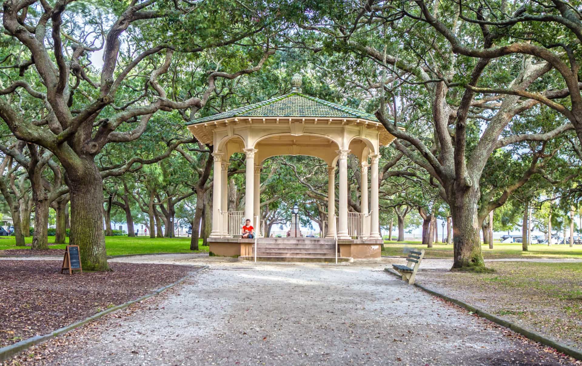 <p>Battery Park and White Point Garden in Charleston are nice enough places, except the area is also haunted by numerous pirates who were hanged there. Screams and apparitions of bodies swinging from the trees are still reported to this day. </p>