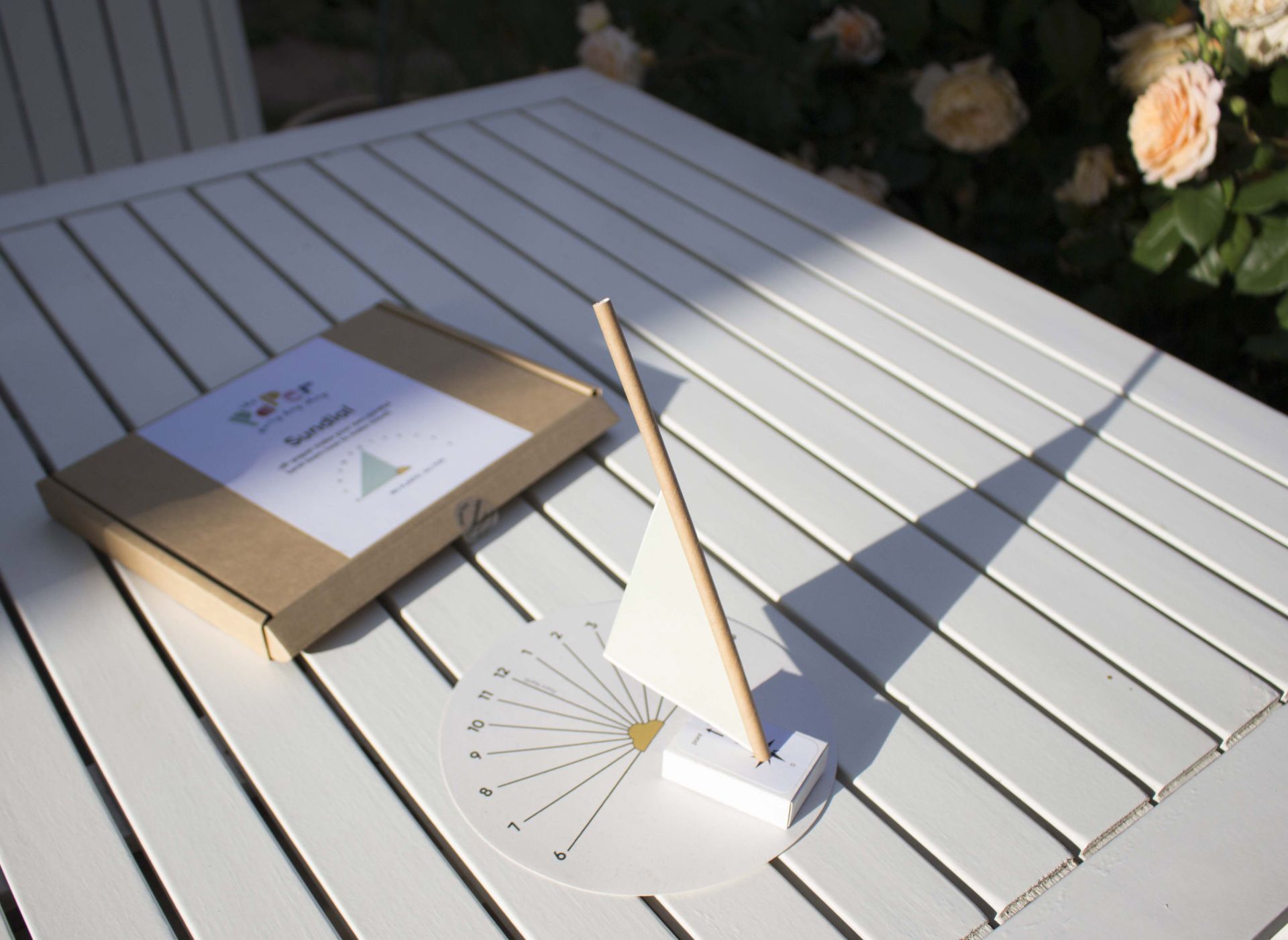 <p>                     This activity is good for all age groups from four years up. Little ones will learn numbers whilst seeing them change and older kids can learn about finding north and how we move around the sun. All you need is a sunny spot.                    </p>                                      <p>                     There are lots of ways to make a sundial, including drawing round your shadow from the same point at different times during the day. But, the easiest way is to buy a kit.                   </p>                                      <p>                     All that’s needed for this paper sundial above is something to weigh down the gnomon (the part of the sundial that casts the shadow – pebbles or coins will do). And, of course, some sunshine.                   </p>
