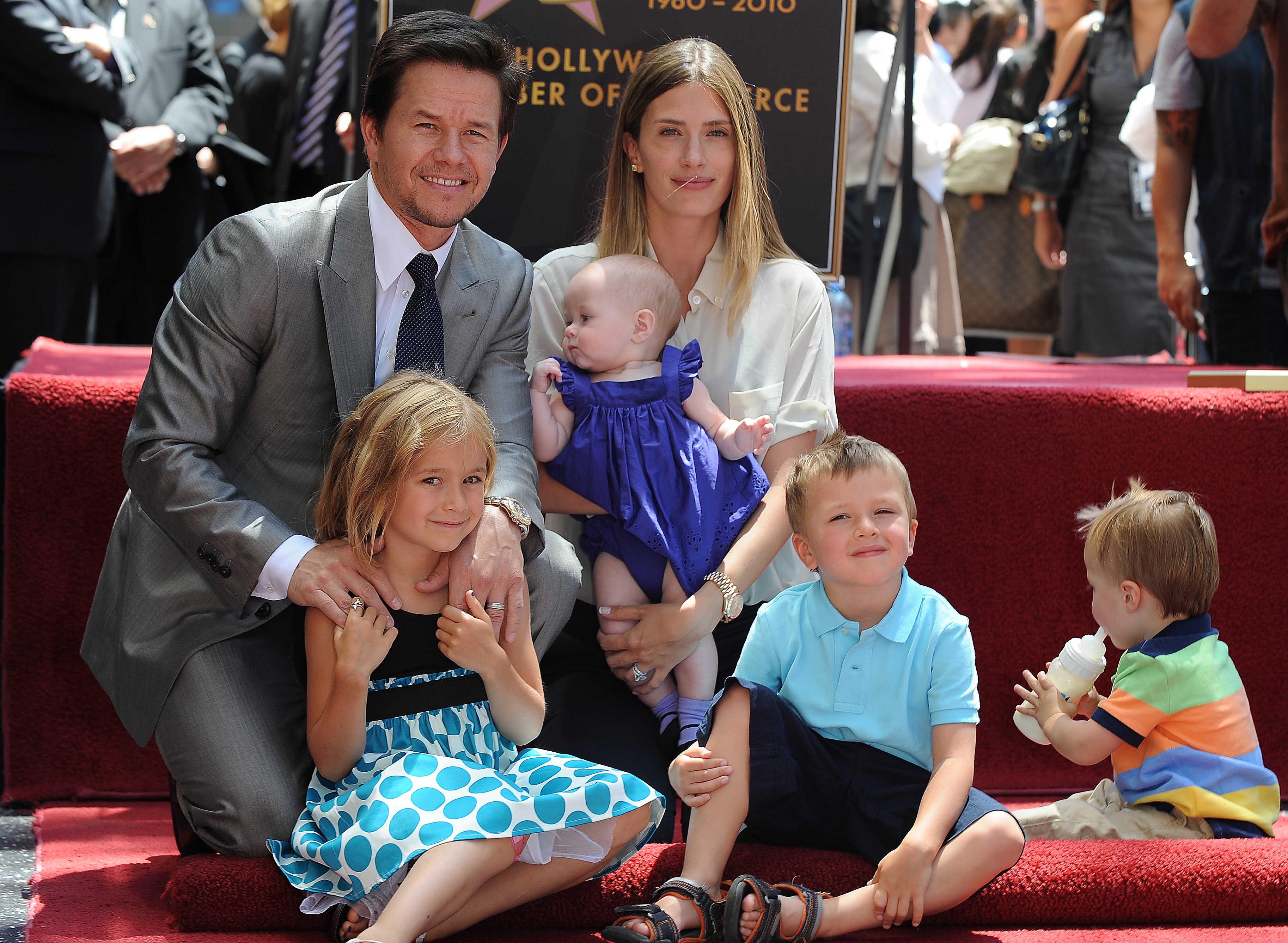 <p>Mark Wahlberg posed with his family — wife Rhea Durham, a former model, and kids Ella (then 6), Grace (then 6 months), Michael (then 4) and Brendan (then 1) — at his Hollywood Walk of Fame star ceremony on July 29, 2010. Keep reading to see his two eldest children all grown up…</p>