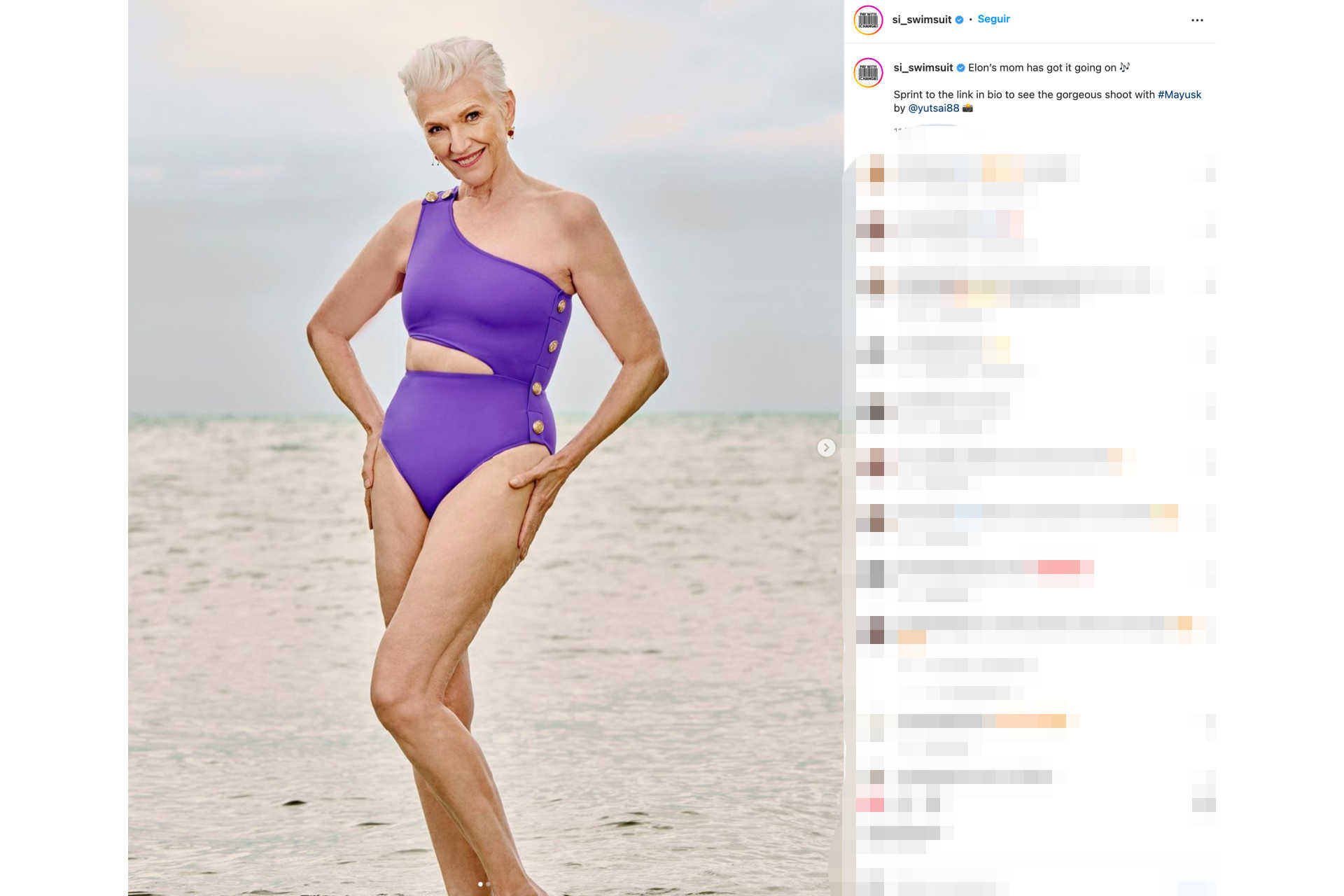 <p>"I am very excited to be on the cover of the SI Swimsuit at 74 years old," she said. "It's about time!"</p> <p>Photo: Instagram - @si_swimsuit</p>