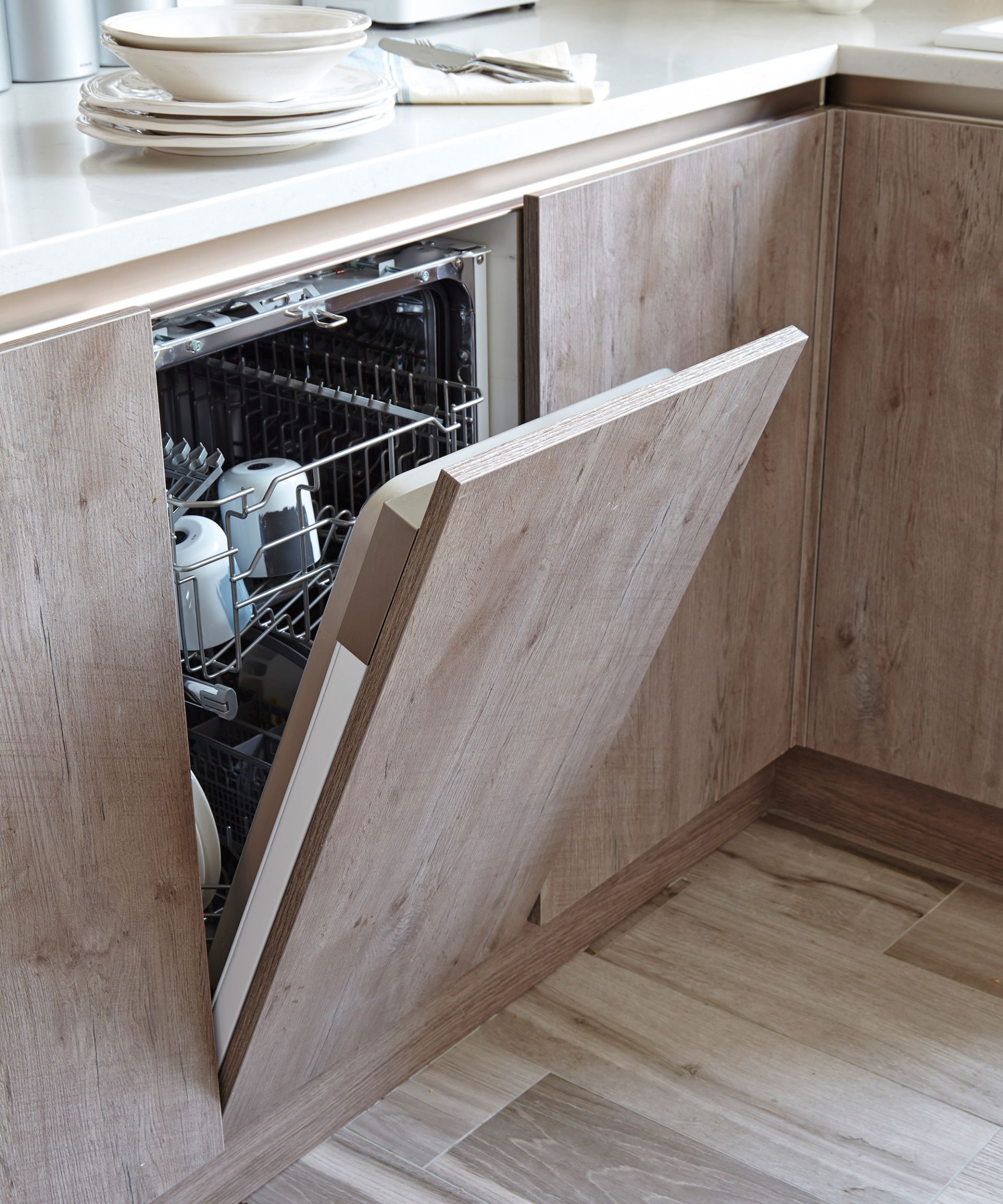 <p>                     A great cleaning hack is to pour a cup of vinegar onto the base of the dishwasher inside the main cavity then run an empty cycle without any dishes or detergent in, to free-up any mineral deposits.                   </p>
