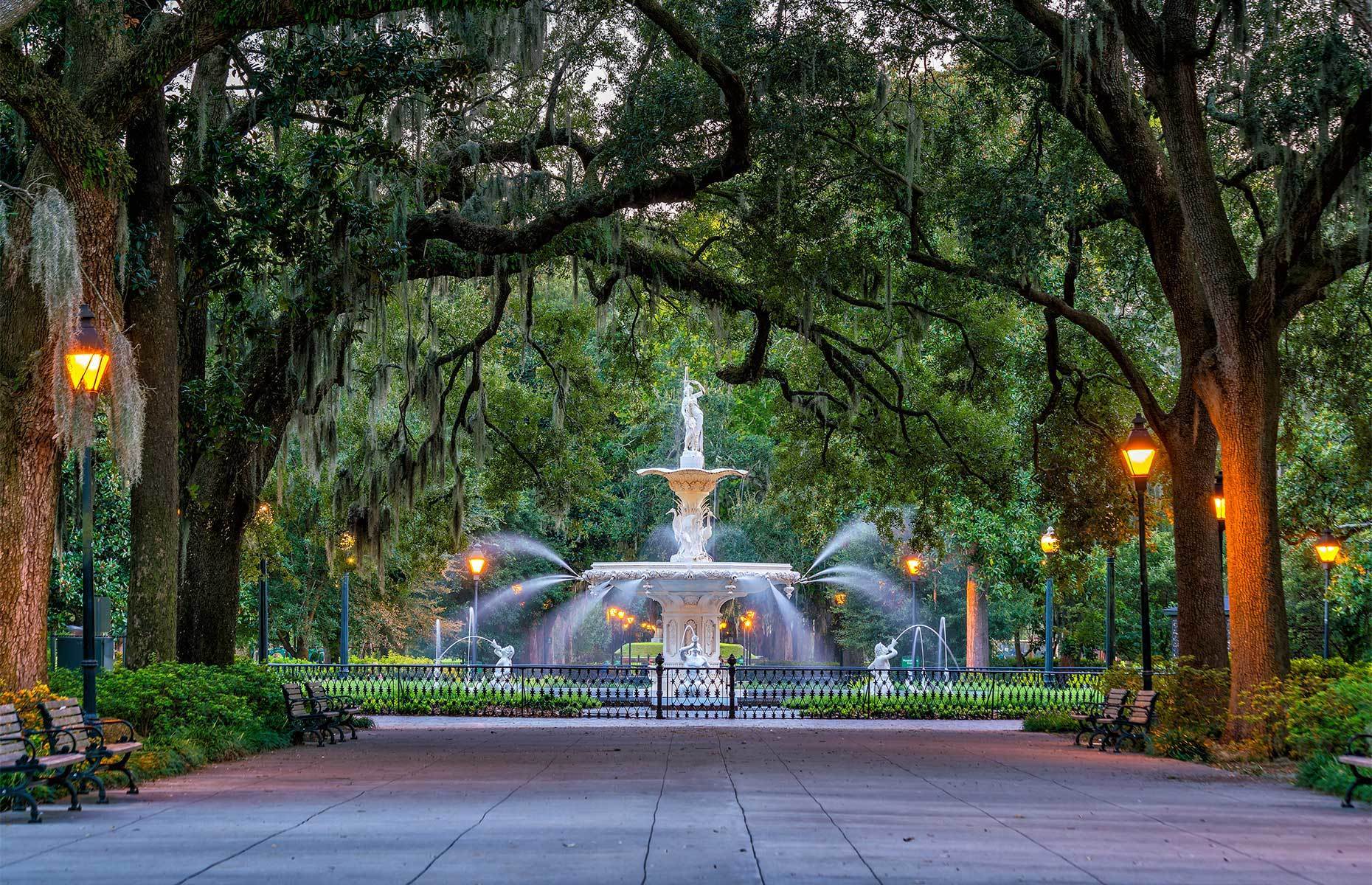 <p class="p1"><span>Nothing will bring out the romantic in you like a stroll down the impressive tree-lined paths in<a href="https://www.visitsavannah.com/profile/forsyth-park/6094" rel="noreferrer noopener"><span> Forsyth Park</span></a>, one of Savannah’s oldest public parks.</span></p>