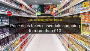 Cost of supermarket basics now more than £10