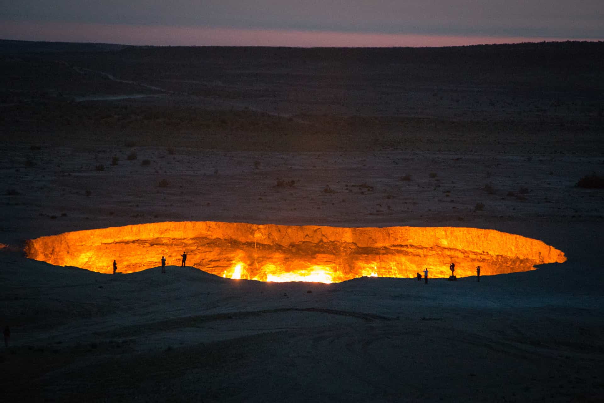 Why you should go: The nation is an ancient land of great spirituality, tradition, and natural beauty. Its most famous attraction is the Darvaza gas crater (pictured), also known as the "Door to Hell" or ''Gates of Hell." This natural gas field collapsed into an underground cavern when geologists set it on fire. It alone is worth the trip.