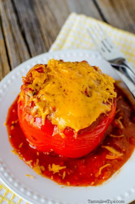 Crockpot Stuffed Peppers Recipe with Cheese