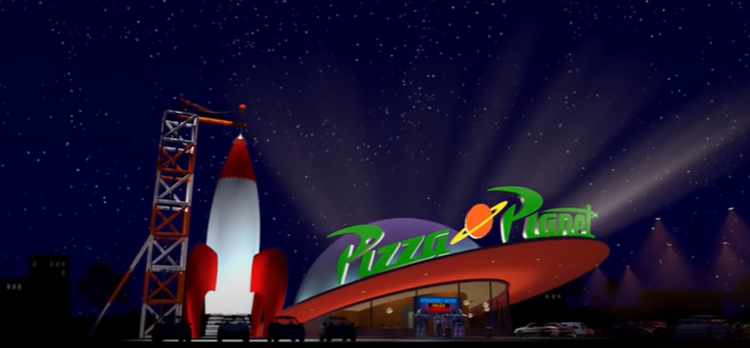 <p>The <a href="https://www.youtube.com/watch?v=uHLp_LuMWs0">preferred pizza stop for the Pixar universe</a>, and most notably, for the gang from <em>Toy Story</em>. Buzz Lightyear and Woody are big fans of the pizza place built in the shape of the planet Saturn. If the Pixar folks don't want to dine in, there is always delivery. Fun fact: According to Pixar film lore, the Planet Pizza truck has been seen in every movie made by the company — with the exception of <em>The Incredibles.</em></p>