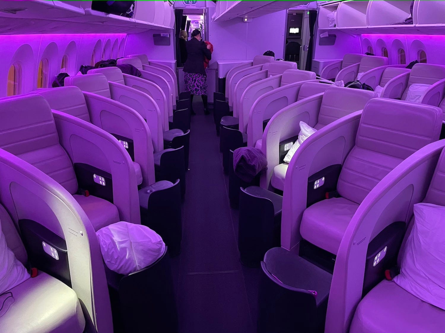 Overall, I thought the new first-class seats seemed more private compared to the current design. Today, business-class passengers have lie-flat beds that are angled toward the center of the plane.