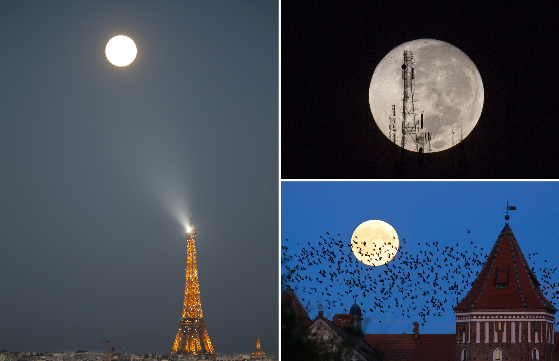 15年最大の満月 世界で撮影された スーパームーン