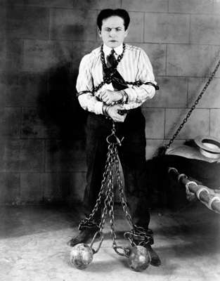 Harry Houdini stars in the 1919 silent film “The Grim Game.” Houdini's films were screened during the era at the Strand Theater on Atlantic Street in Stamford.