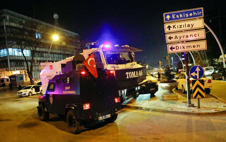 Turkish police secure the area near an art gallery where the Russian Ambassador to TurkeyAndrei Karlov was shot in Ankara, Turkey, December 19, 2016.