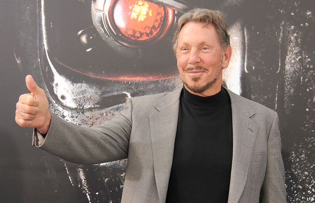 Slide 6 of 20: HOLLYWOOD, CA - JUNE 28: Businessman Larry Ellison arrives at the Los Angeles premiere of 'Terminator Genisys' at Dolby Theatre on June 28, 2015 in Hollywood, California. (Photo by Gregg DeGuire/WireImage)