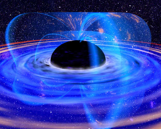 Black Hole in MCG-6-30-15 - ESA/Getty Images Slide 52 of 86: 396536 01: This the European Space Agency photgraph released October 25, 2001 shows a supermassive black hole in the core of galaxy named MCG-6-30-15 as seen through the X-ray Multi-Mirror Mission (XMM-Newton) satellite. With this type of imaging, scientists for the first time have seen energy being extracted from a black hole. Like an electric dynamo, this black hole spins and pumps energy out through cable-like magnetic field lines into the chaotic gas whipping around it, making the gas - already infernally hot from the sheer force of crushing gravity - even hotter. (Photo by ESA/Getty Images)