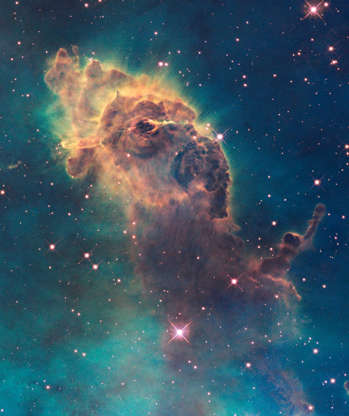 Slide 81 of 86: IN SPACE - UNDATED: In this image provided by NASA, ESA, and the Hubble SM4 ERO Team, a stellar jet in the Carina Nebula is pictured in Space. Today, September 9, 2009, NASA released the first images taken with the Hubble Space Telescope since its repair in the spring. (Photo by NASA, ESA, and the Hubble SM4 ERO Team via Getty Images)