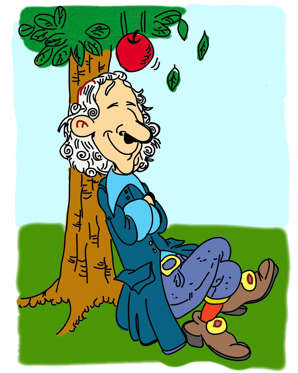 Diapositiva 6 de 36: Los niños aprendieron en la escuela que el científico Isaac Newton tuvo su momento brillante sobre la gravedad cuando una manzana cayó sobre su cabeza. Nunca sucedió. Newton sí observó las manzanas cayendo en el huerto de su familia, pero no hay evidencia de que lo bombeó en la cabeza, dándole una idea.