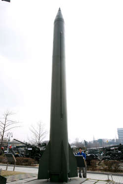 Slide 2 of 20: A View of a North Koreans Scud-b Missile at the Korea War Memorial Museum in Seoul South Korea On 04 April 2009 According to the North's Official Korean Central News Agency (kcna) North Korea Has Completed Preparations For Launching an Experimental Communications Satellite and Has Announced That the Launch Will Take Place Between 04 and 08 April As an Effect Japan is Deploying Patriot Guided-missile Fire Units to Several Locations Following Defense Minister Yasukazu Hamada's Order to Destroy a North Korean Rocket Or Its Debris if They Fall Onto Japanese Territory