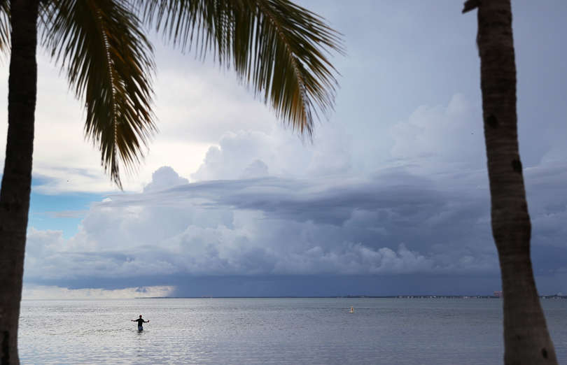 Slide 1 of 46: MIAMI, FL - SEPTEMBER 06: Storm clouds are seen on the horizon as people throughout South Florida prepare for Hurricane Irma on September 6, 2017 in Miami, Florida. It's still too early to know where the direct impact of the hurricane will take place but the state of Florida is in the area that seems most likely to take a hit.  (Photo by Joe Raedle/Getty Images)