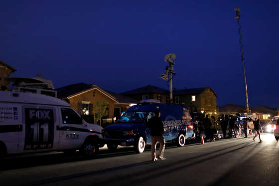 Slide 8 of 8: News crews gather outside the home of David Allen and Louise Anna Turpin in Perris, California, U.S., January 15, 2018.