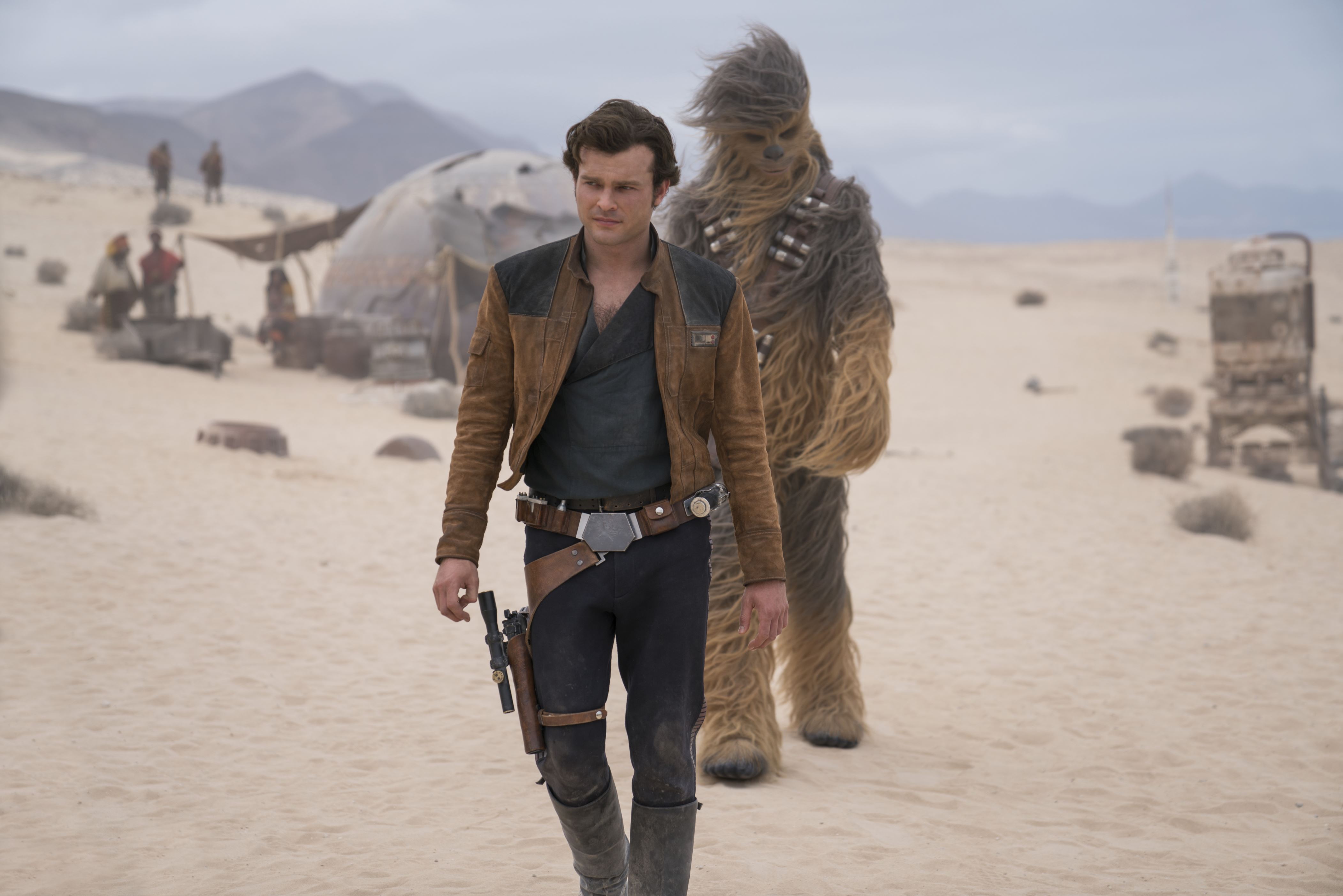 Alden Ehrenreich is Han Solo and Joonas Suotamo is Chewbacca in SOLO: A STAR WARS STORY.