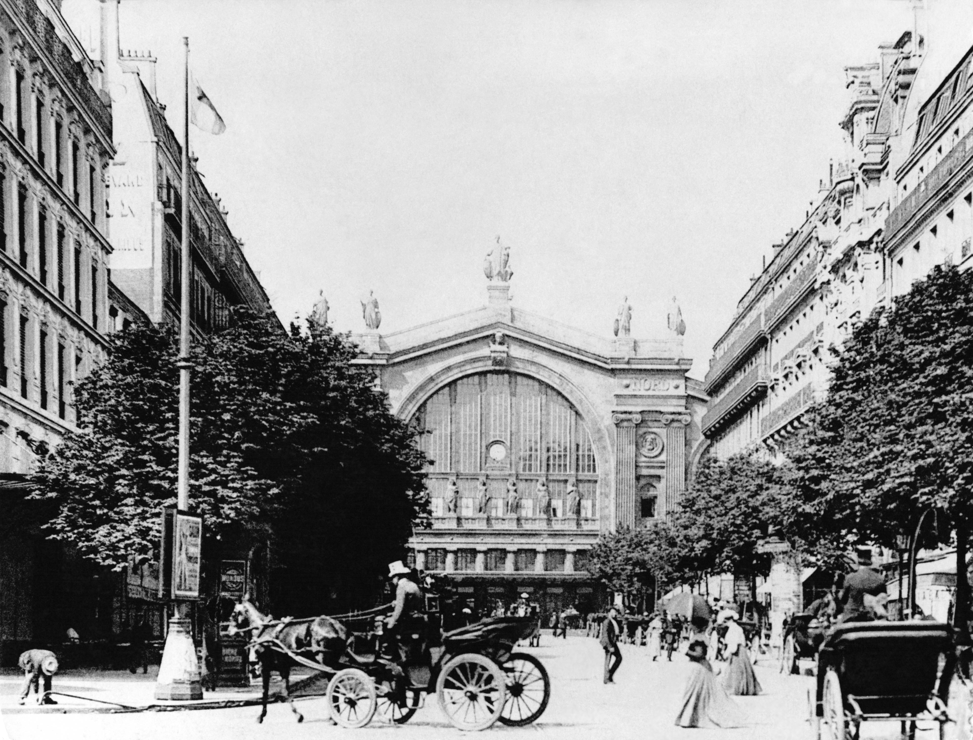 Slide 4 of 29: Vue de la gare du Nord à Paris au XIXè Siècle, France. (Photo by API/Gamma-Rapho via Getty Images)