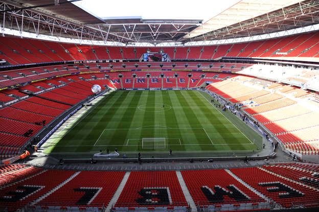 A general view of Wembley Stadium before the game.
