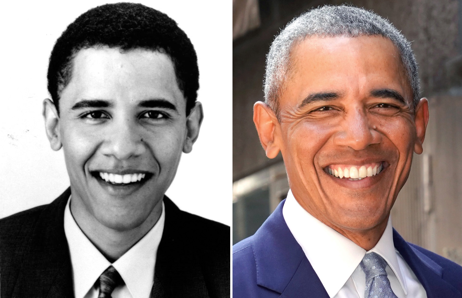 Slide 9 of 68: Former US president Barack Obama (L) and Japan's Prime Minister Shinzo Abe pose for photographers in front of a sushi restaurant in the Ginza shopping district of Tokyo on March 25, 2018. / AFP PHOTO / POOL / Shizuo Kambayashi (Photo credit should read SHIZUO KAMBAYASHI/AFP/Getty Images)