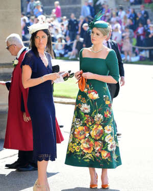Lady Kitty Spencer (right) showed up at the ceremony in a sensational green floral Dolce & Gabbana dress. She's previously worked for the fashion brand as a model. 
