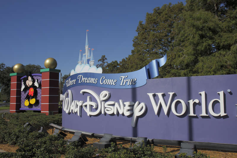 Walt Disney World Resort entrance sign. (Photo by: Jeffrey Greenberg/UIG via Getty Images)