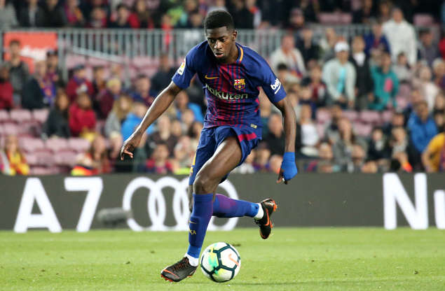 Slide 3 of 28: Ousmane Dembele scores during the match between FC Barcelona and Villarreal CF, played at the Camp Nou Stadium on 09th May 2018 in Barcelona, Spain. Photo: Joan Valls/Urbanandsport /NurPhoto -- (Photo by Urbanandsport/NurPhoto via Getty Images)