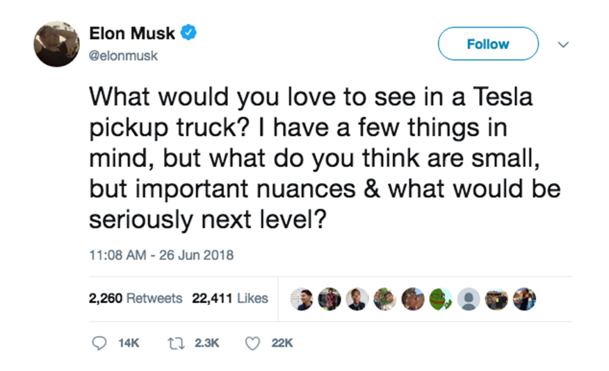 Driven To Distract Elon Musk Tweets Tesla Pickup Truck Is