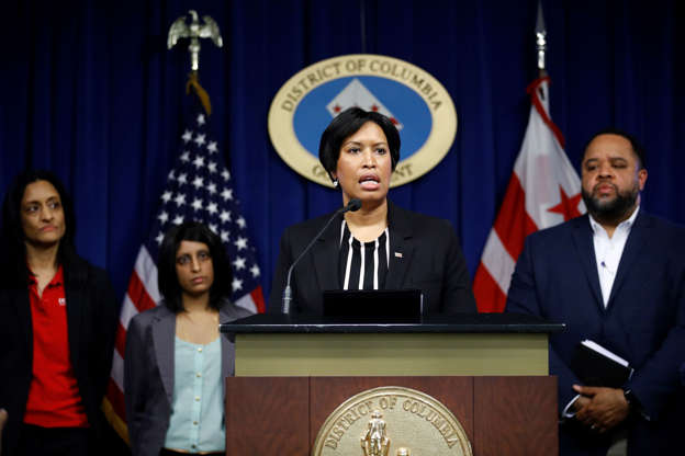 Slide 3 of 95: District of Columbia Mayor Muriel Bowser speaks at a news conference to announce the first presumptive positive case of the coronavirus, technically known as COVID-19, in Washington, Saturday, March 7, 2020. (AP Photo/Patrick Semansky)