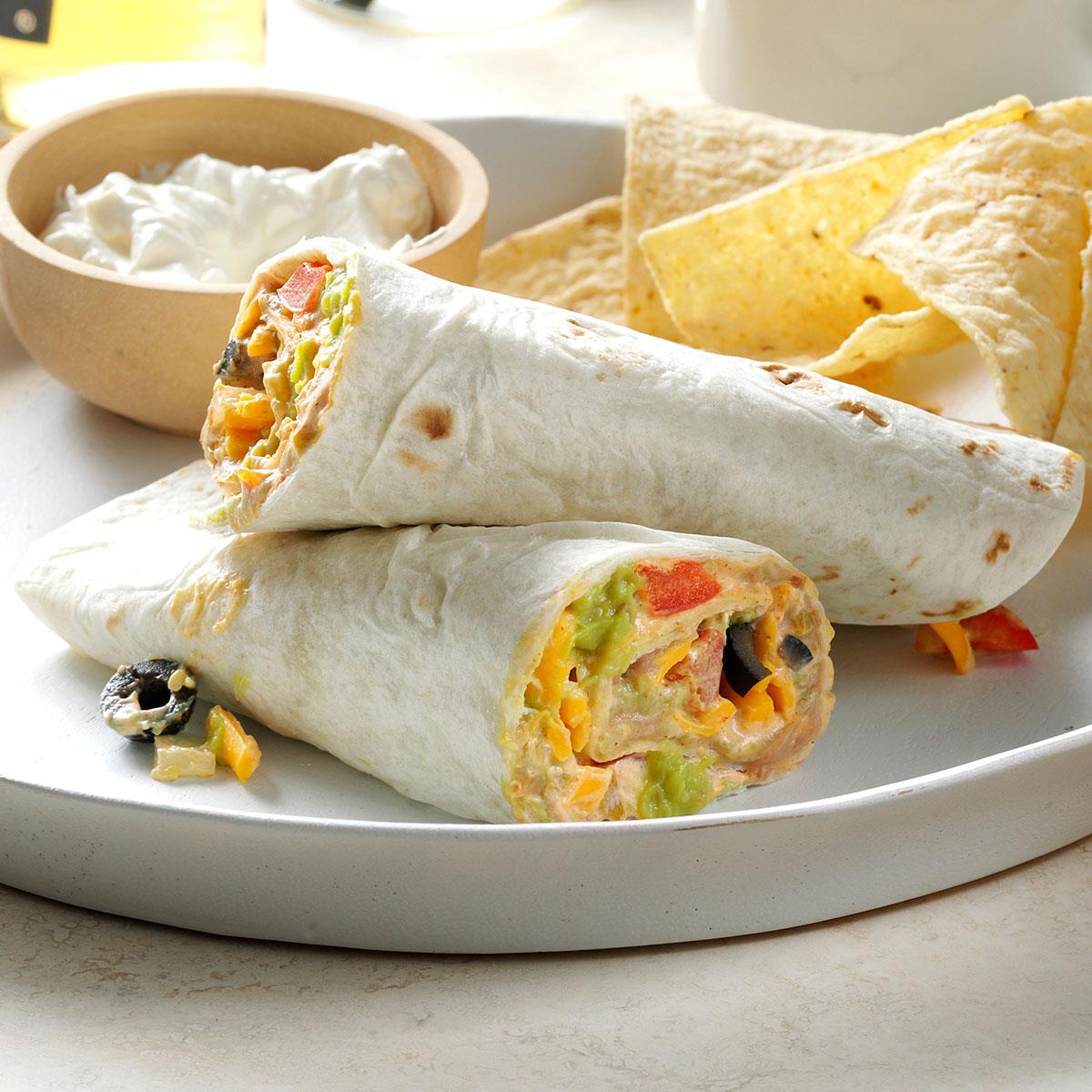 I was running late one night, so I shopped in my own fridge and came up with ingredients that became taco wraps. Everybody at the table was a happy camper. —Katie Mitschelen, La Porte, Indiana <a href="https://www.tasteofhome.com/recipes/quick-taco-wraps/">Get Recipe</a>