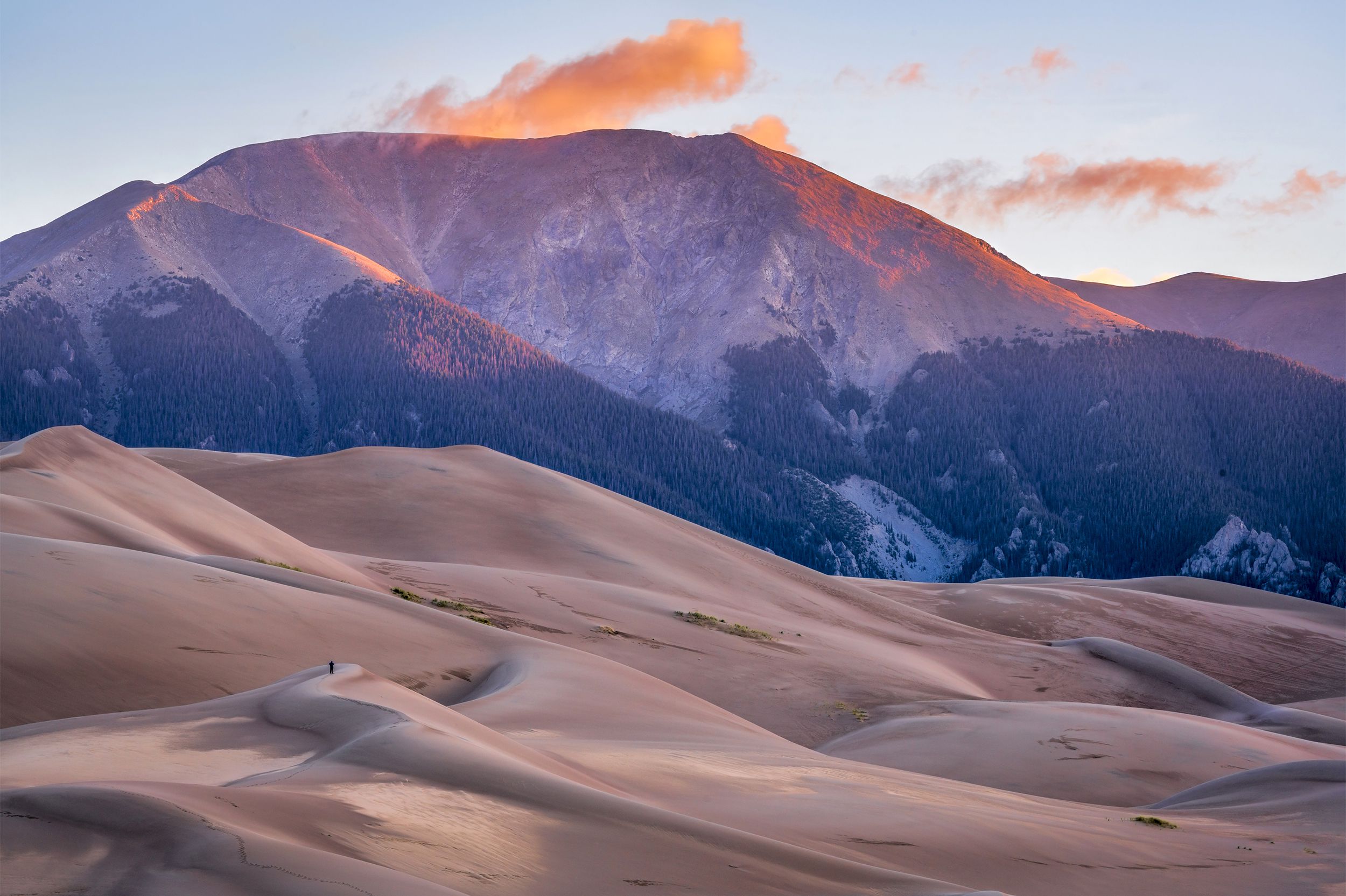 Spread over 30 square miles in southern Colorado, <a href="https://www.nps.gov/grsa/index.htm">Great Sand Dunes National Park</a> has the unique claim of being home to the tallest sand dune in North America, which is 750-feet high and takes five hours to hike round-trip. This diverse park also contains grasslands, wetlands, conifer and aspen forests, alpine lakes, and even tundra.